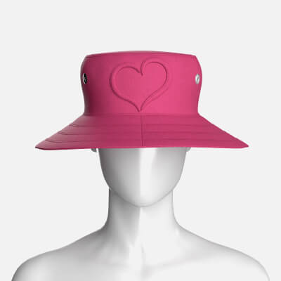 Girls Bucket Hat with Embossed Heart Detail