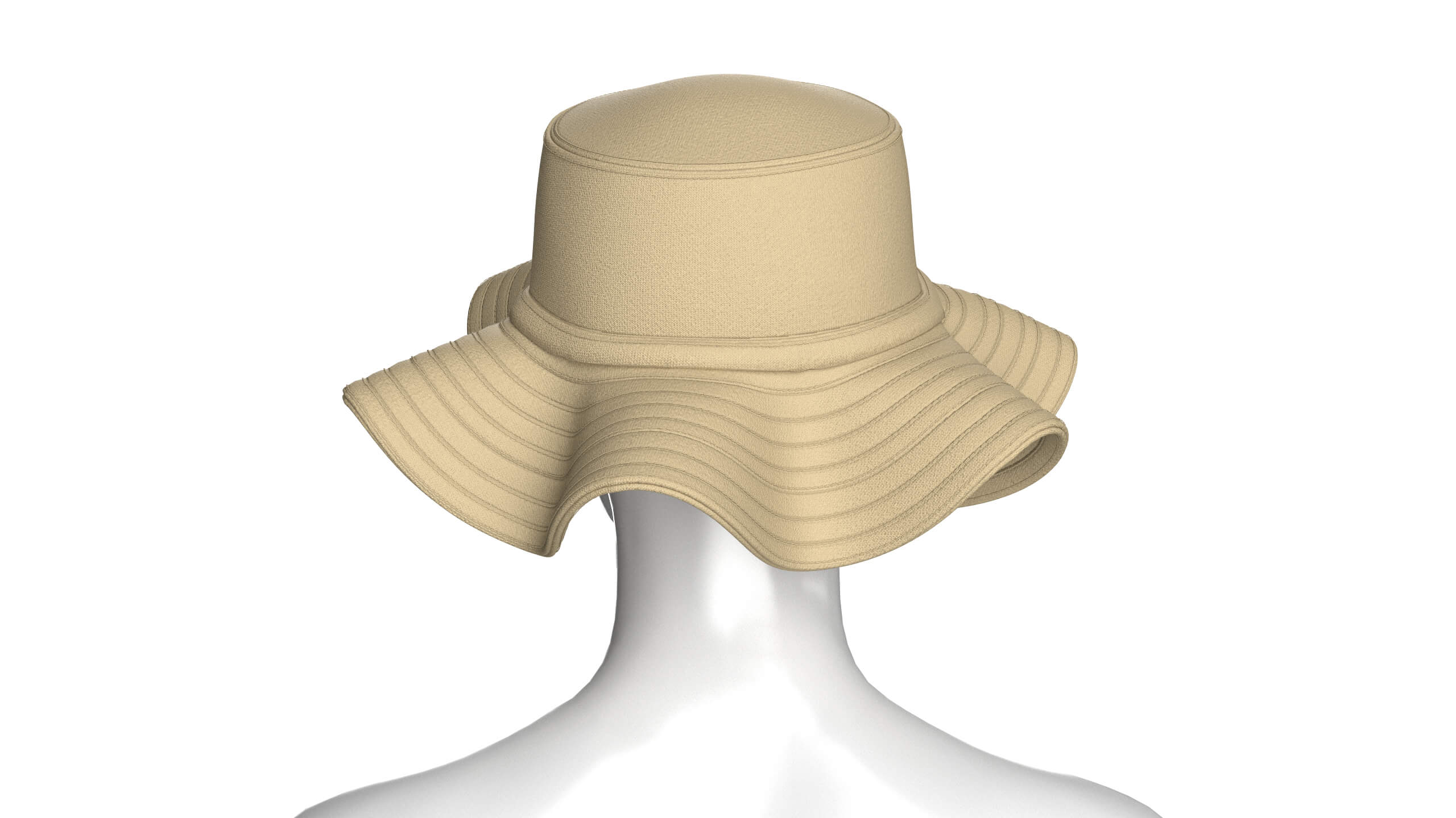 Girls Bucket Hat with Star Patch 3D Model