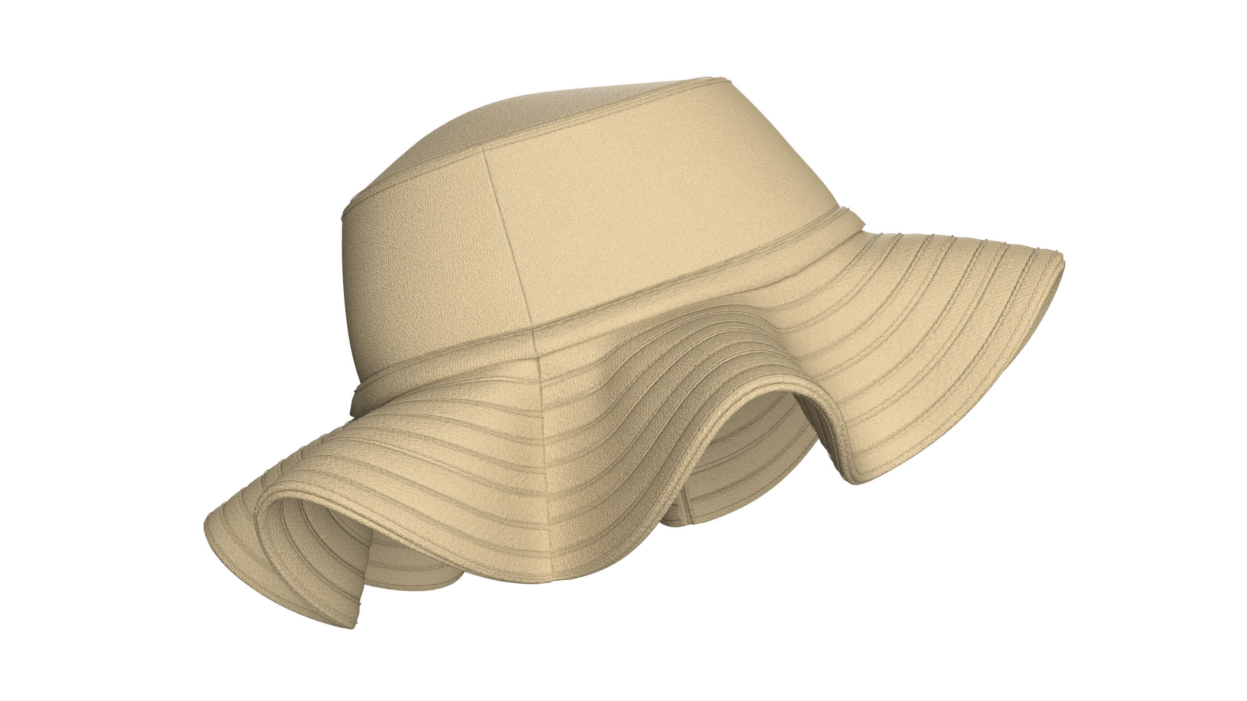 Girls Bucket Hat with Star Patch 3D Model