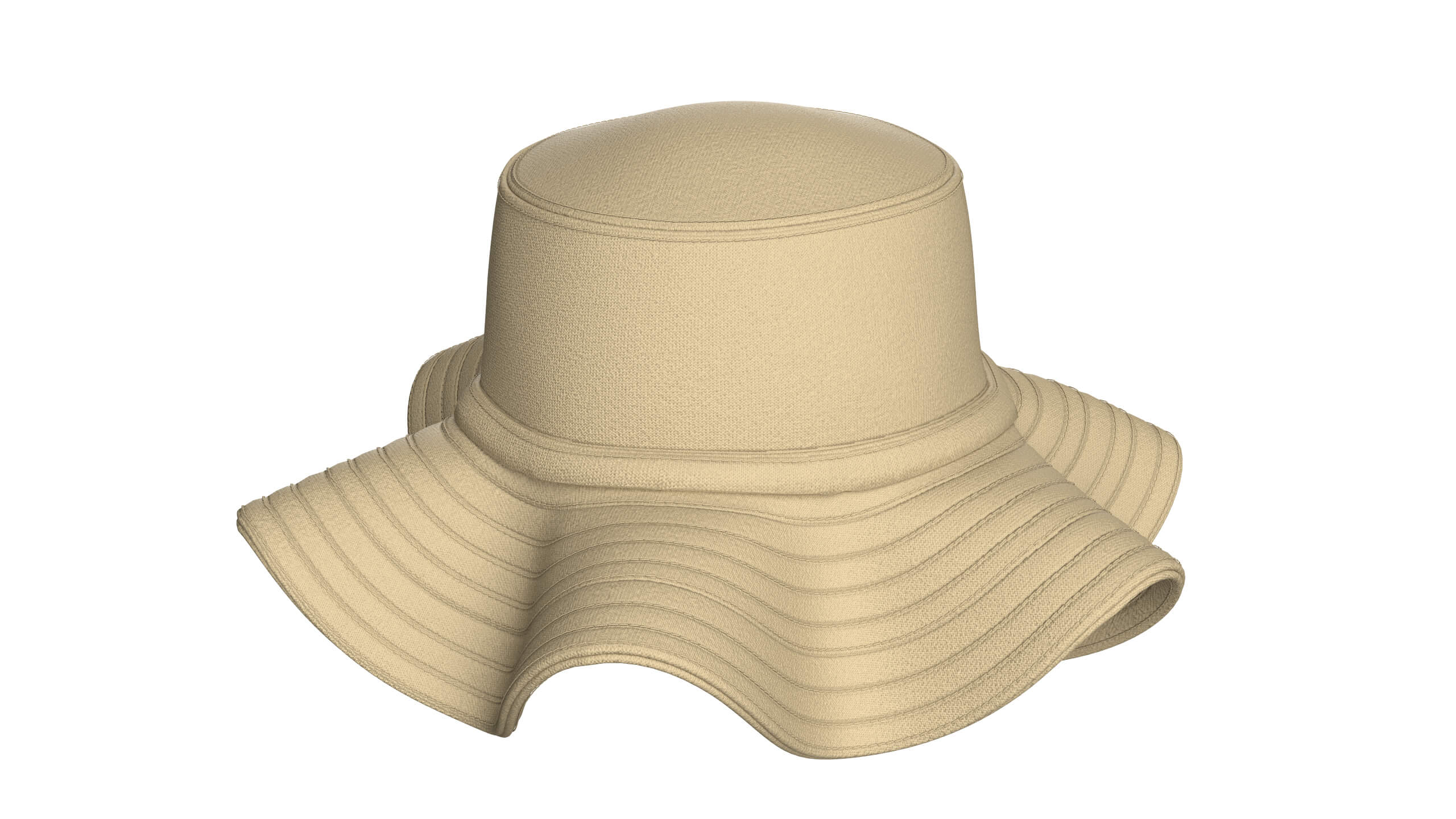 Girls Bucket Hat with Star Patch 3D Model
