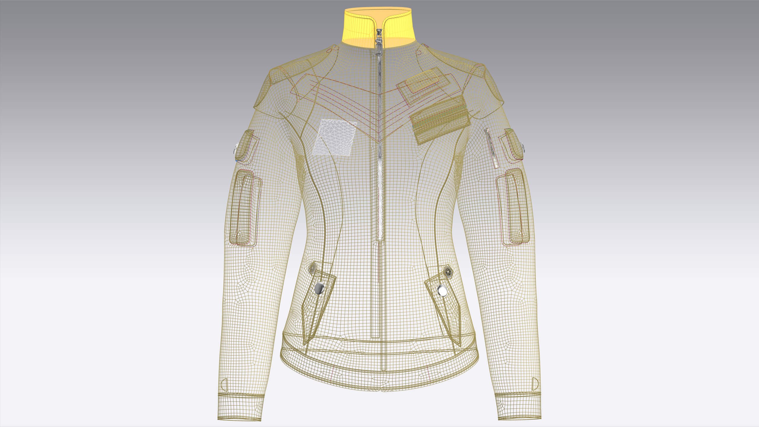 Girls Butterfly Graphic Tactical Jacket 3D Model