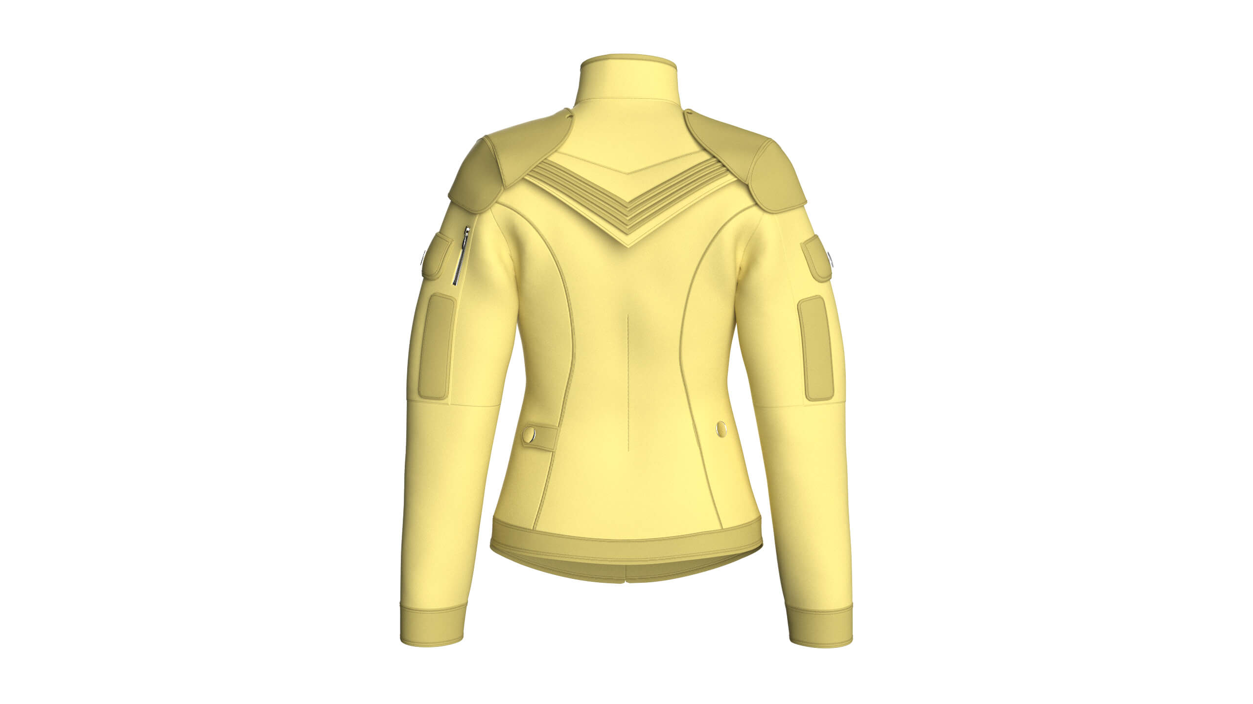 Girls Butterfly Graphic Tactical Jacket 3D Model