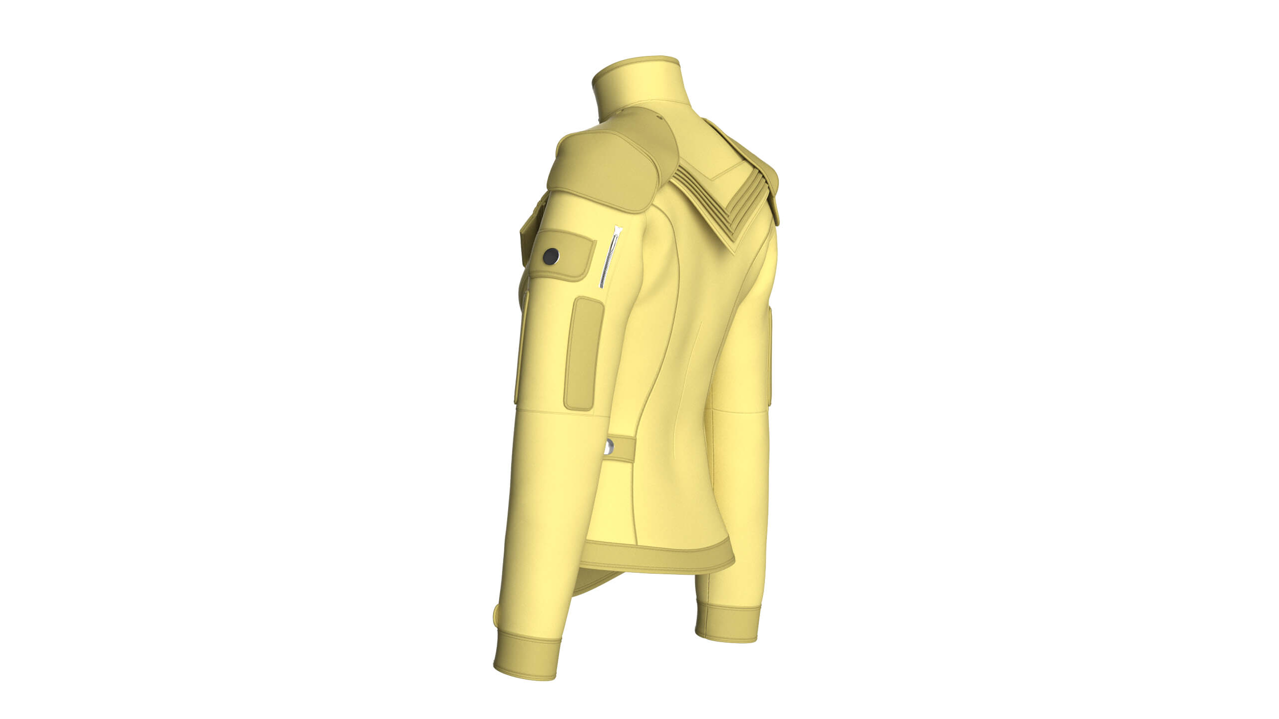 Girls Butterfly Graphic Tactical Jacket 3D Model