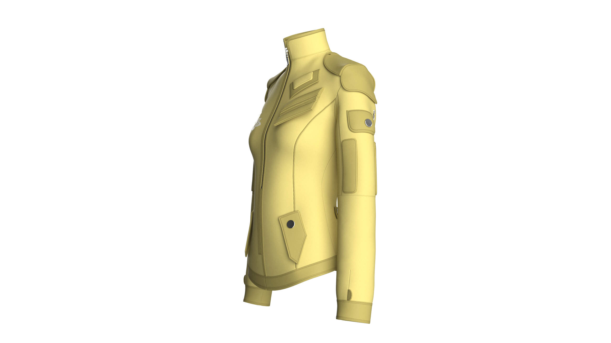 Girls Butterfly Graphic Tactical Jacket 3D Model