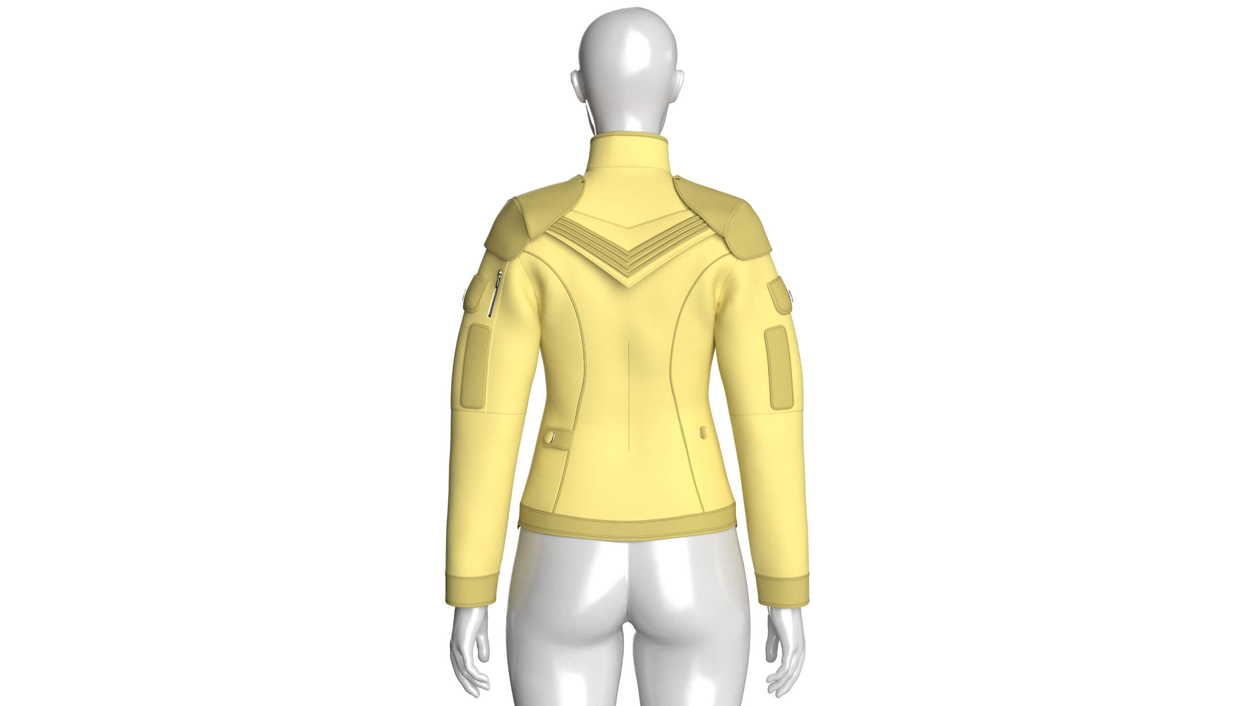 Girls Butterfly Graphic Tactical Jacket 3D Model