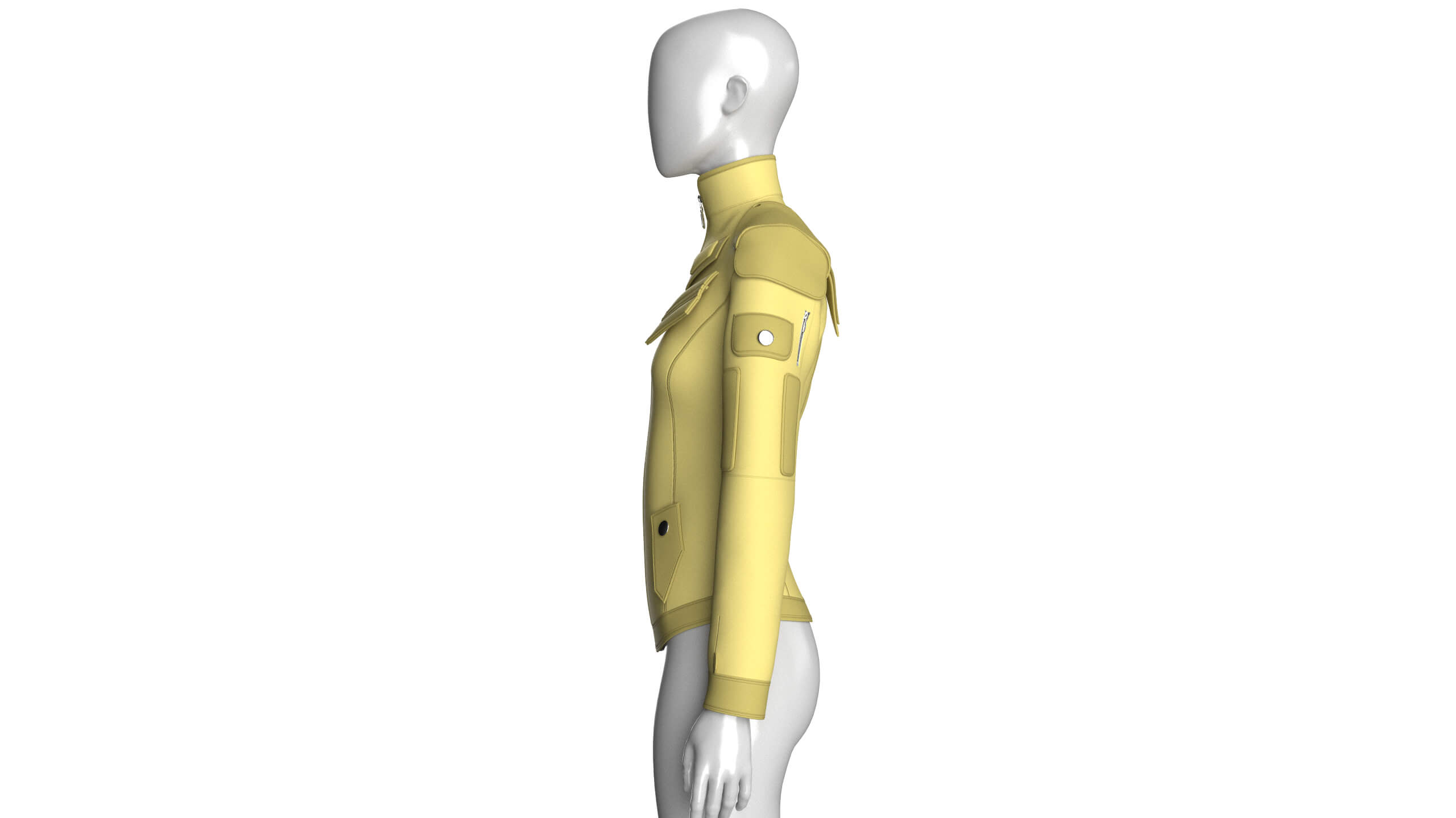 Girls Butterfly Graphic Tactical Jacket 3D Model