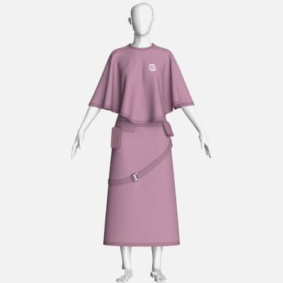Girls Cape Top with Belted Maxi Skirt-Outfit V2