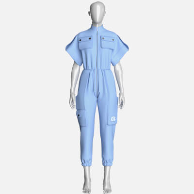 Girls Cargo Pockets Jumpsuit with Patch