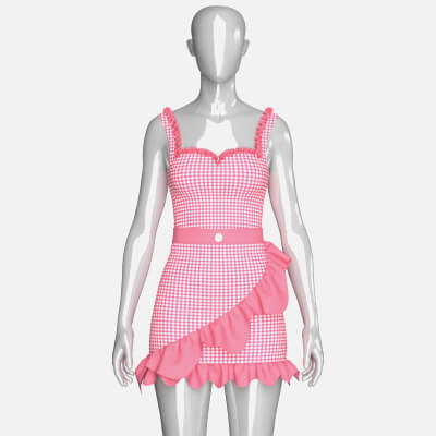 Girls Check Ruffled Top with Skirt - Outfit