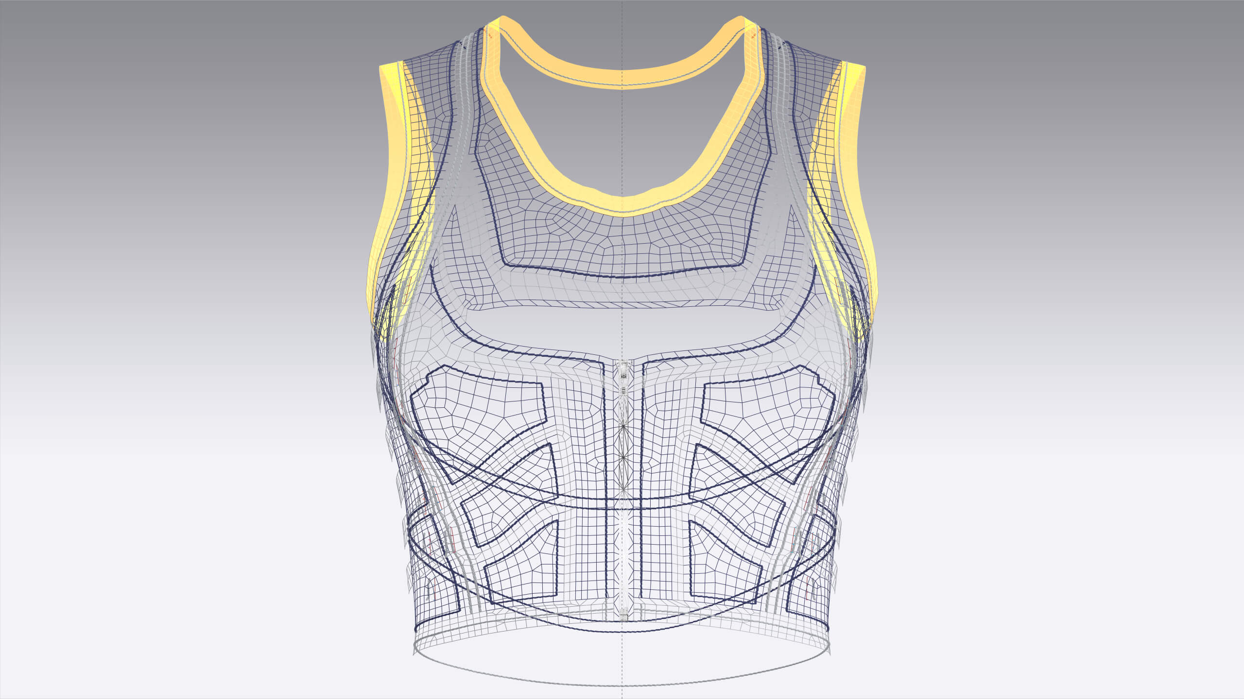 Girls Chest Cutout Keyhole Zip Crop Top 3D Model