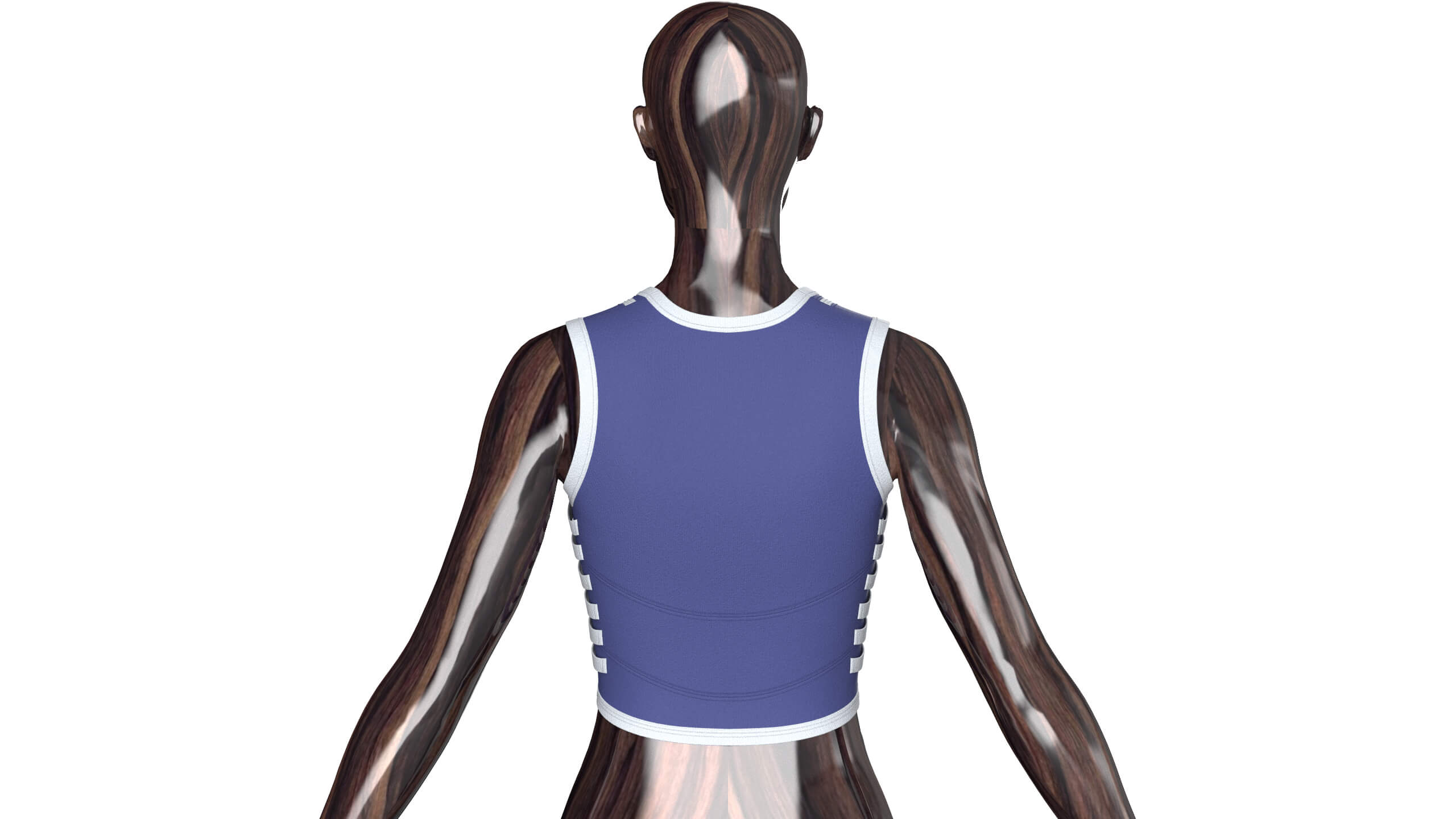 Girls Chest Cutout Keyhole Zip Crop Top 3D Model