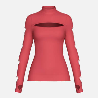 Girls Chest Cutout with Heart Cutout Sleeve