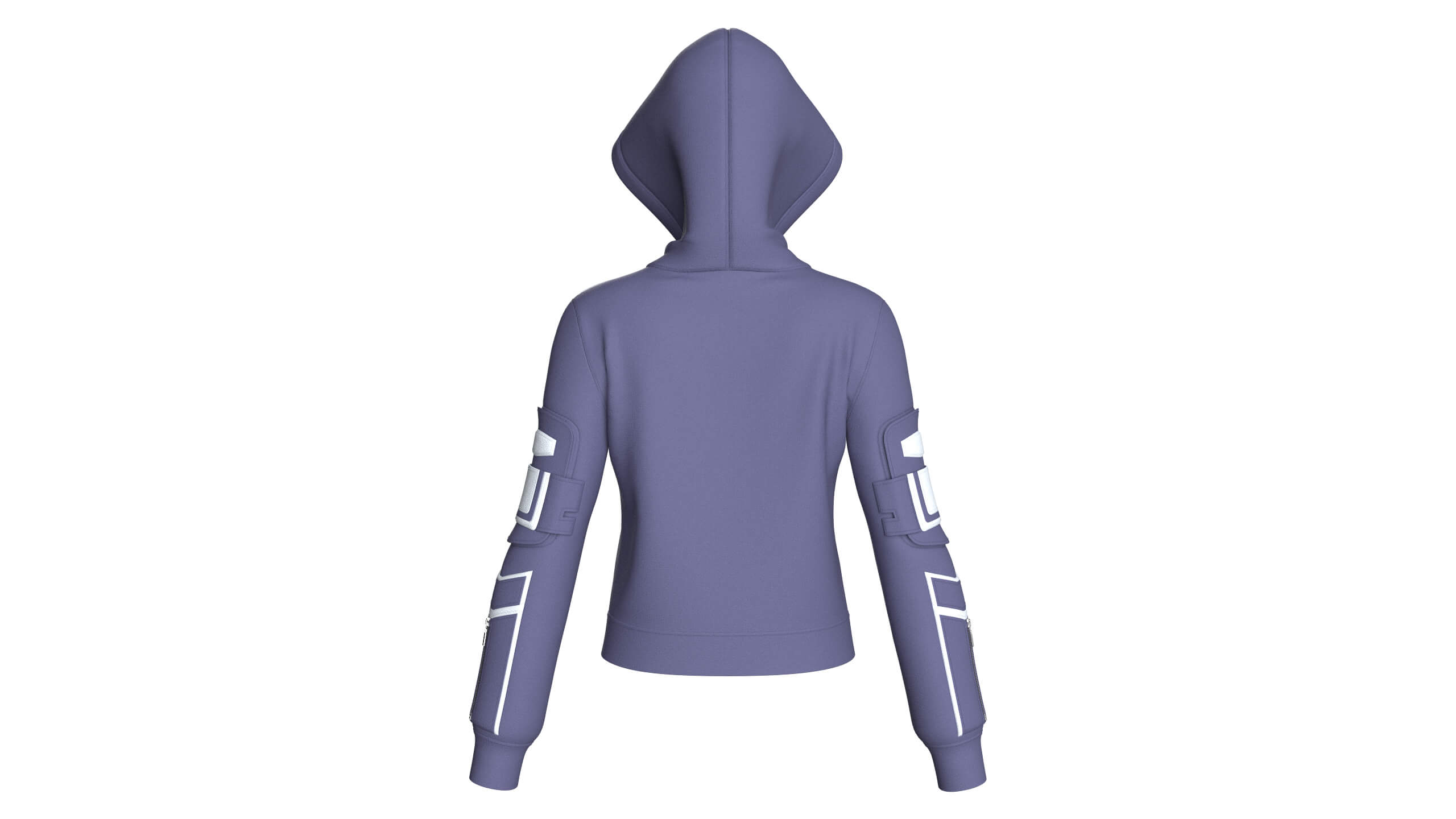Girls Chest Panel Lacing Detail Hooded Jacket 3D Model