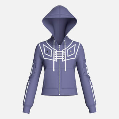 Girls Chest Panel Lacing Detail Hooded Jacket