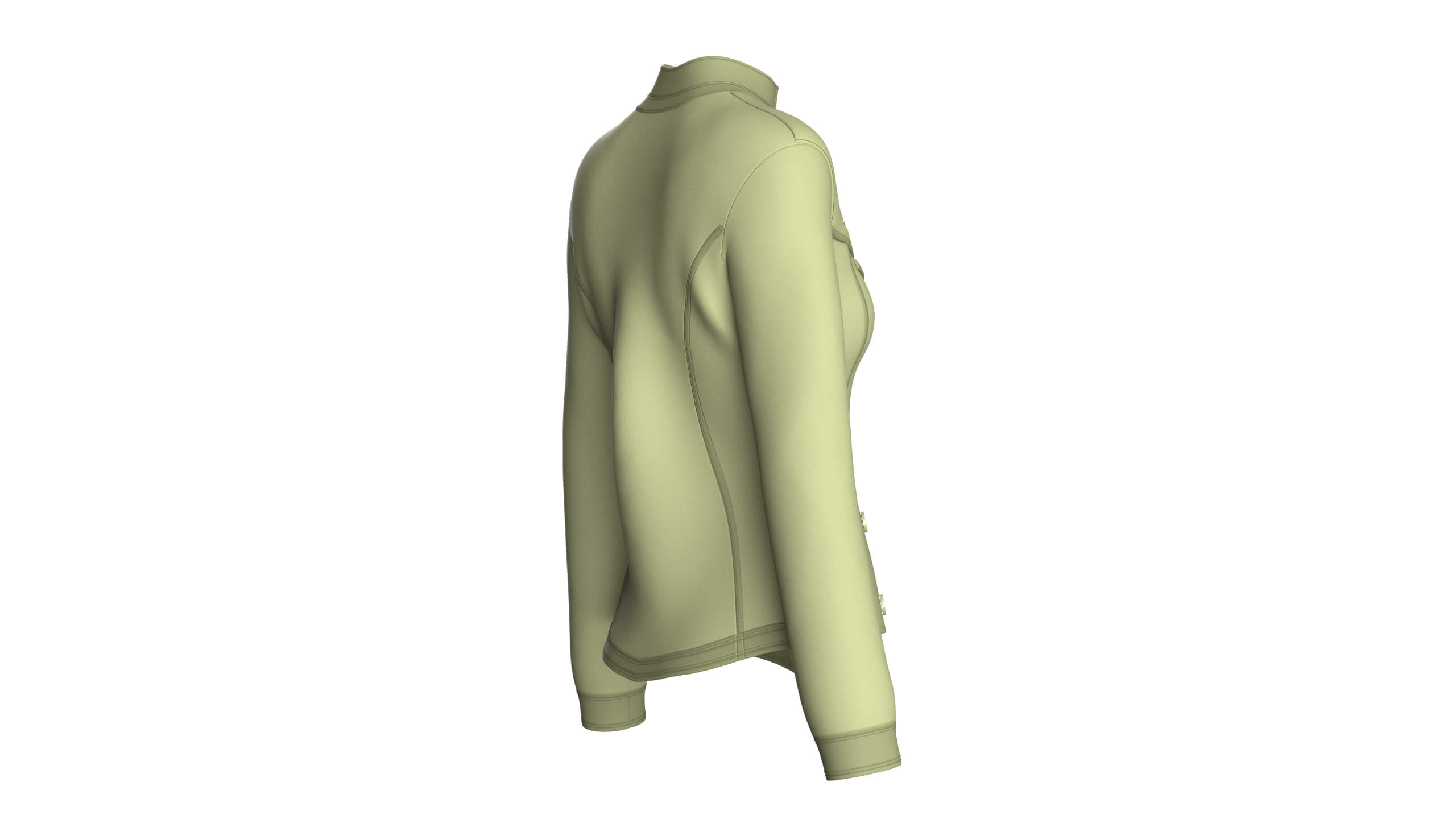 Girls Chest Zip Pocket Utility Jacket 3D Model