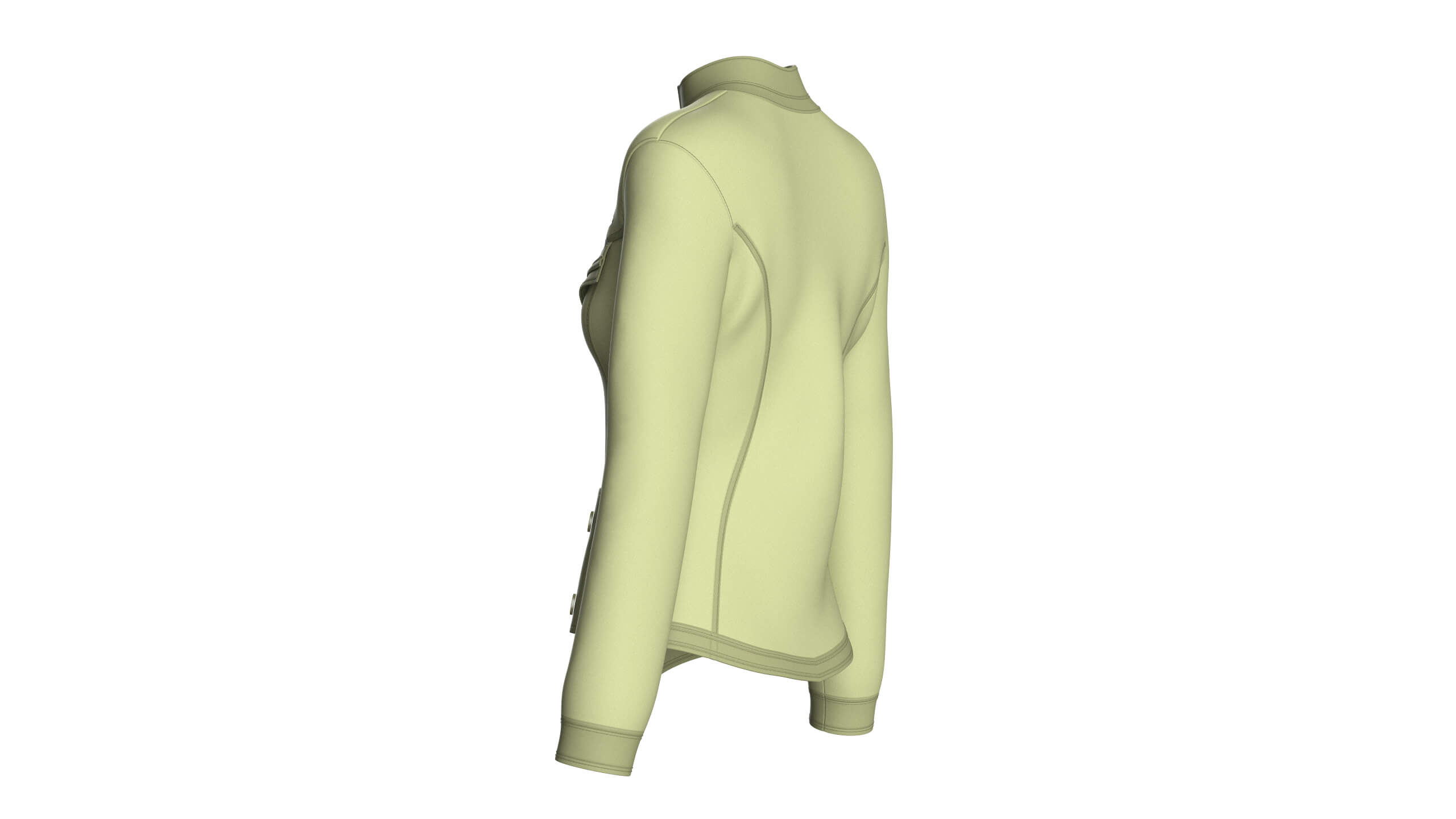 Girls Chest Zip Pocket Utility Jacket 3D Model
