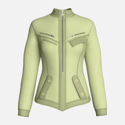 Girls Chest Zip Pocket Utility Jacket