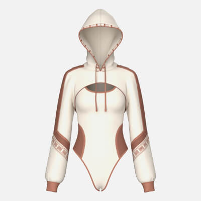 Girls Color Block Hooded Bodysuit