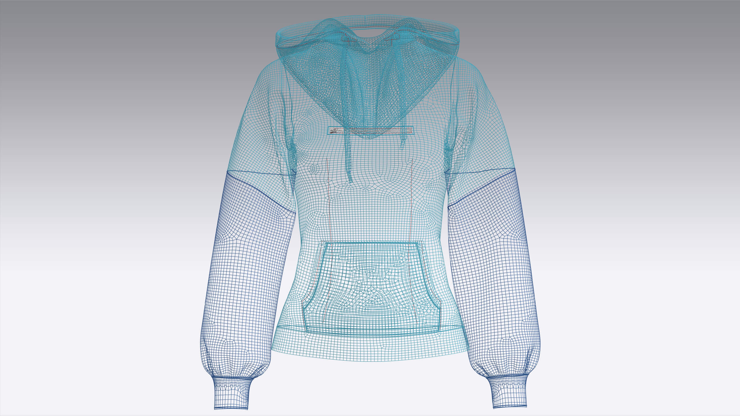 Girls Color-Blocked Hoodie with Pocket 3D Model