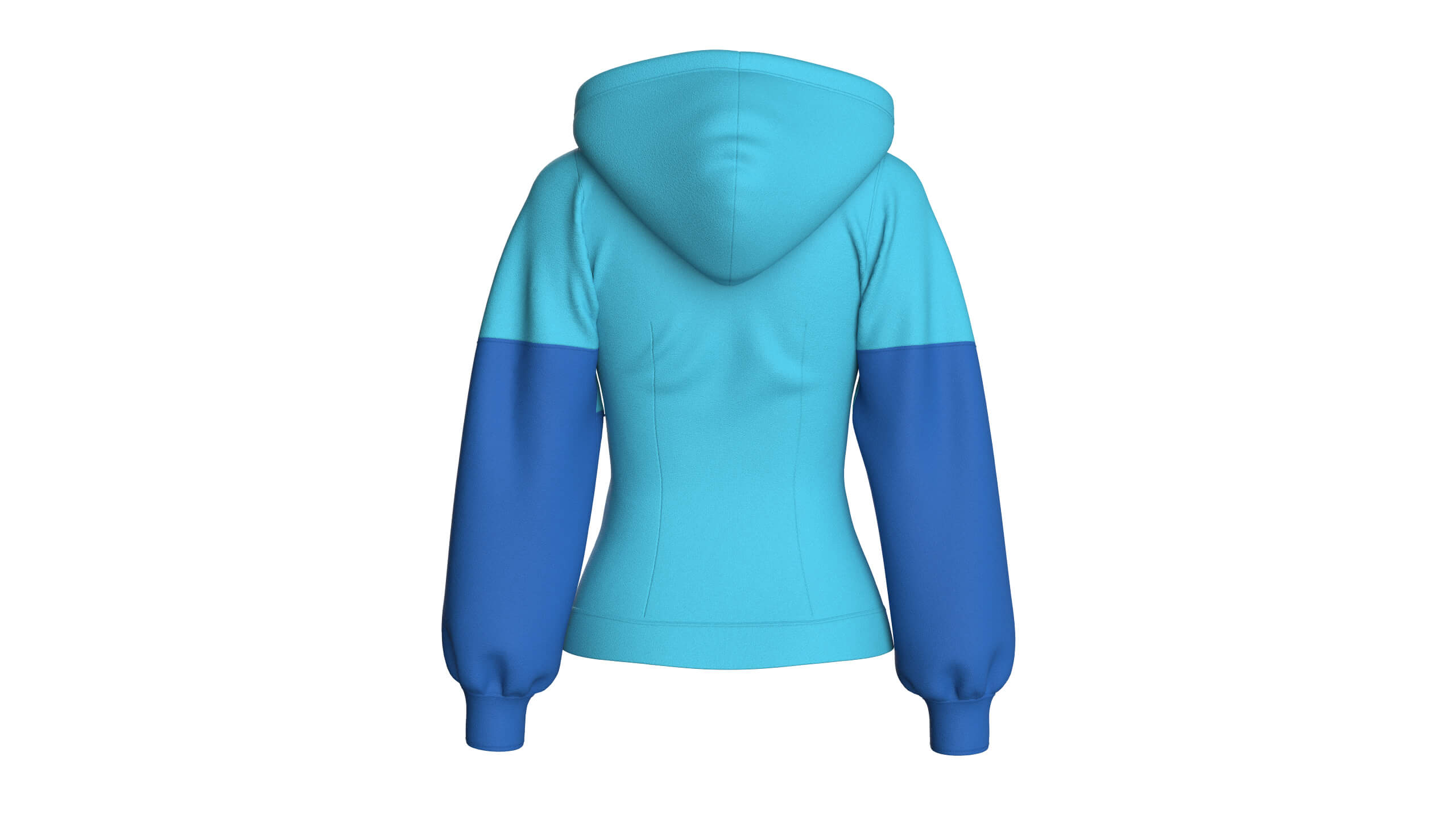 Girls Color-Blocked Hoodie with Pocket 3D Model