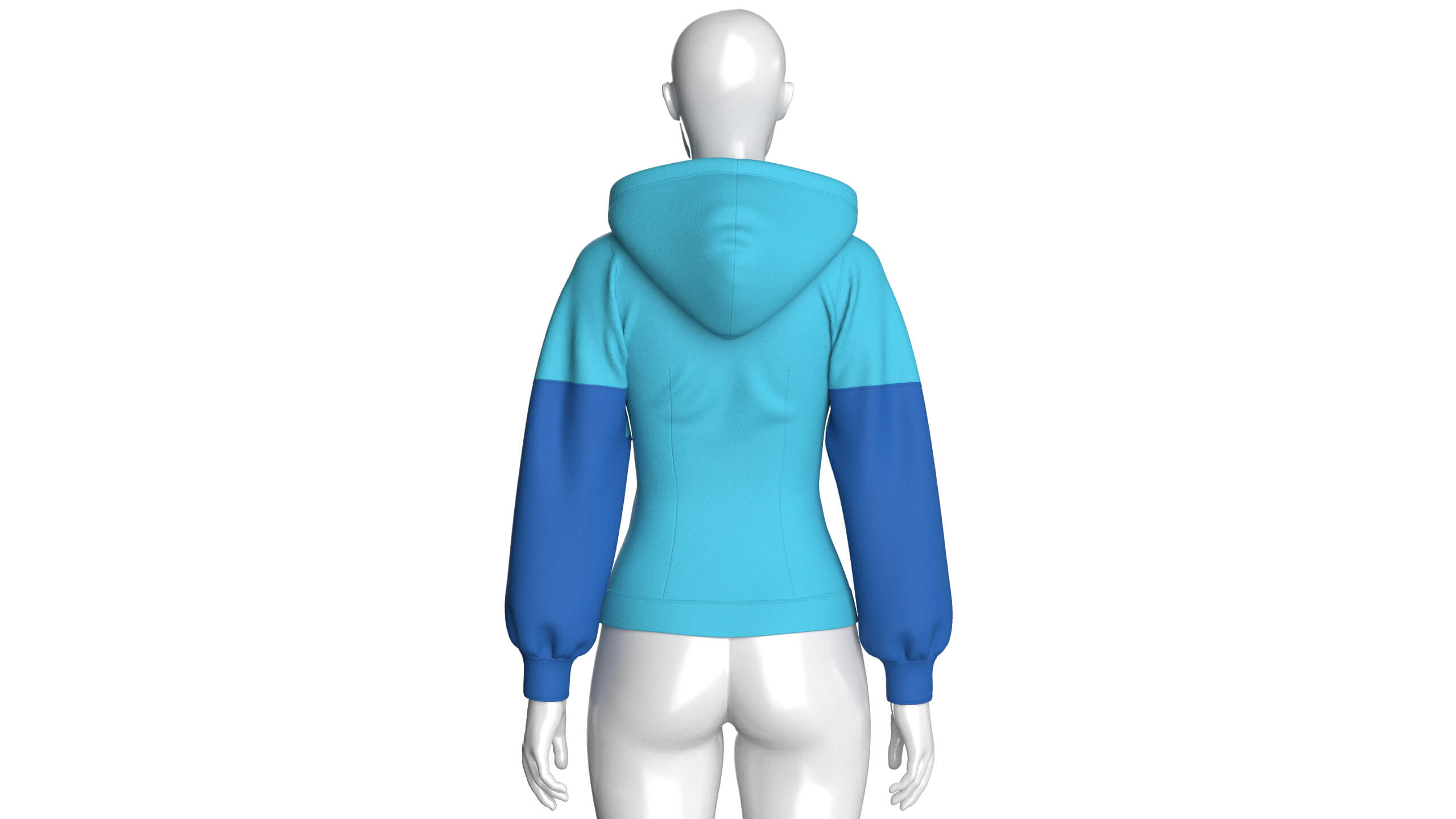 Girls Color-Blocked Hoodie with Pocket 3D Model