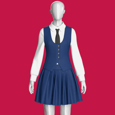 Girls Corporate Shirt and Skirt - Outfit