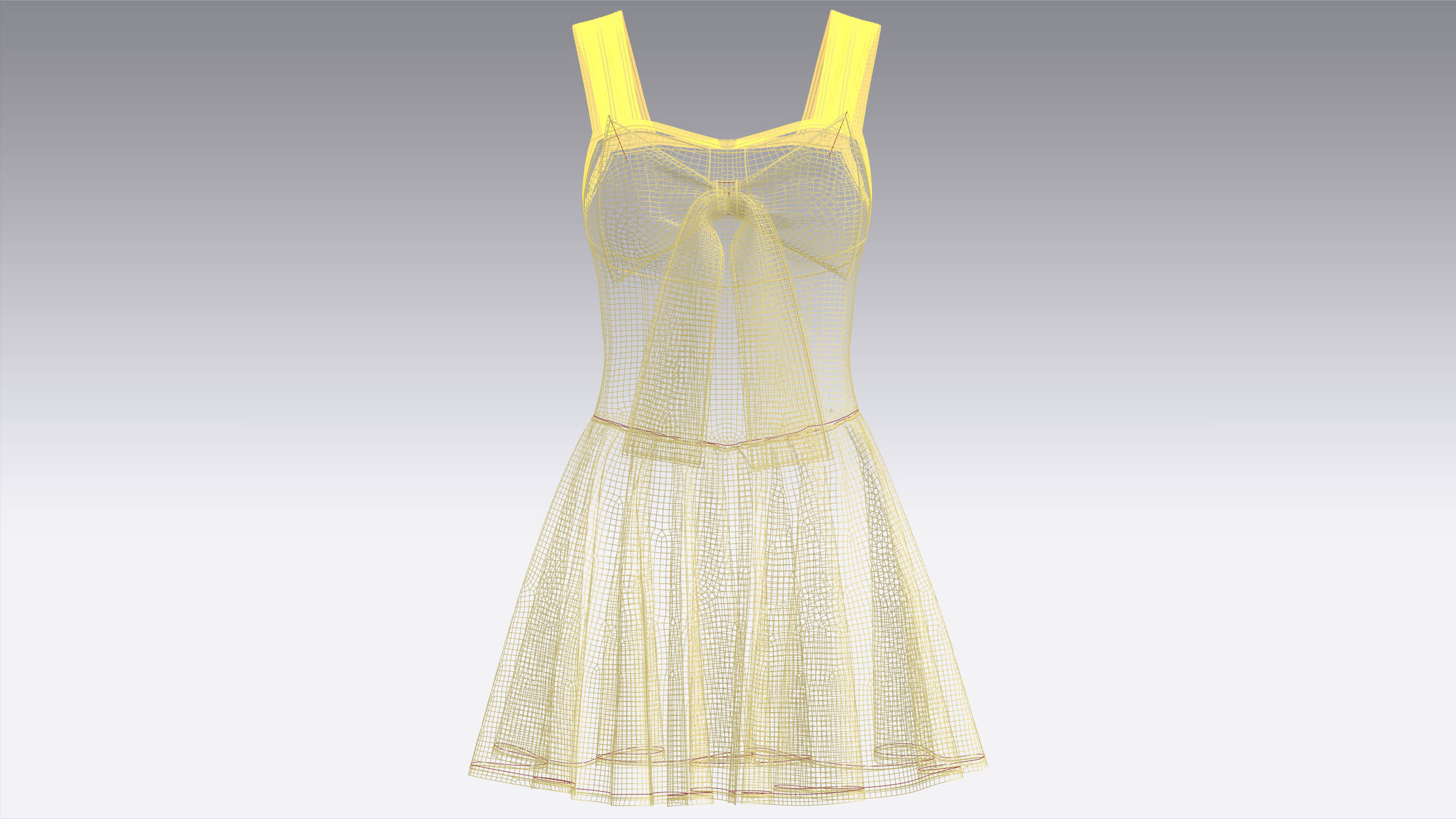 Girls Corset Mini Dress With Mesh 3D Model