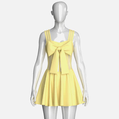 Girls Corset Mini Dress With Mesh