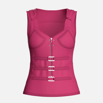 Girls Corset Vest with Zipper
