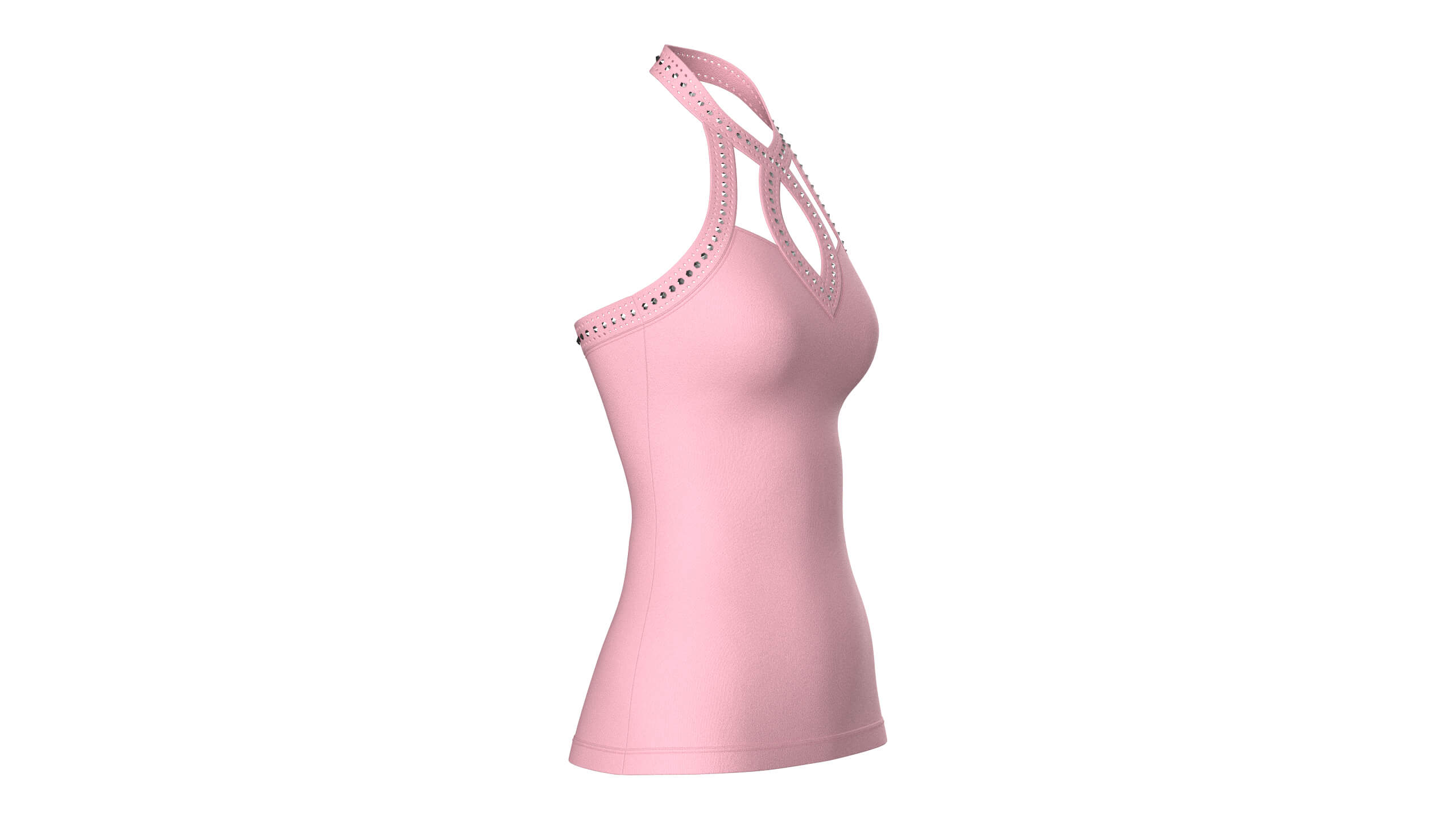 Girls Criss-Cross Neck Halter Tank Top 3D Model