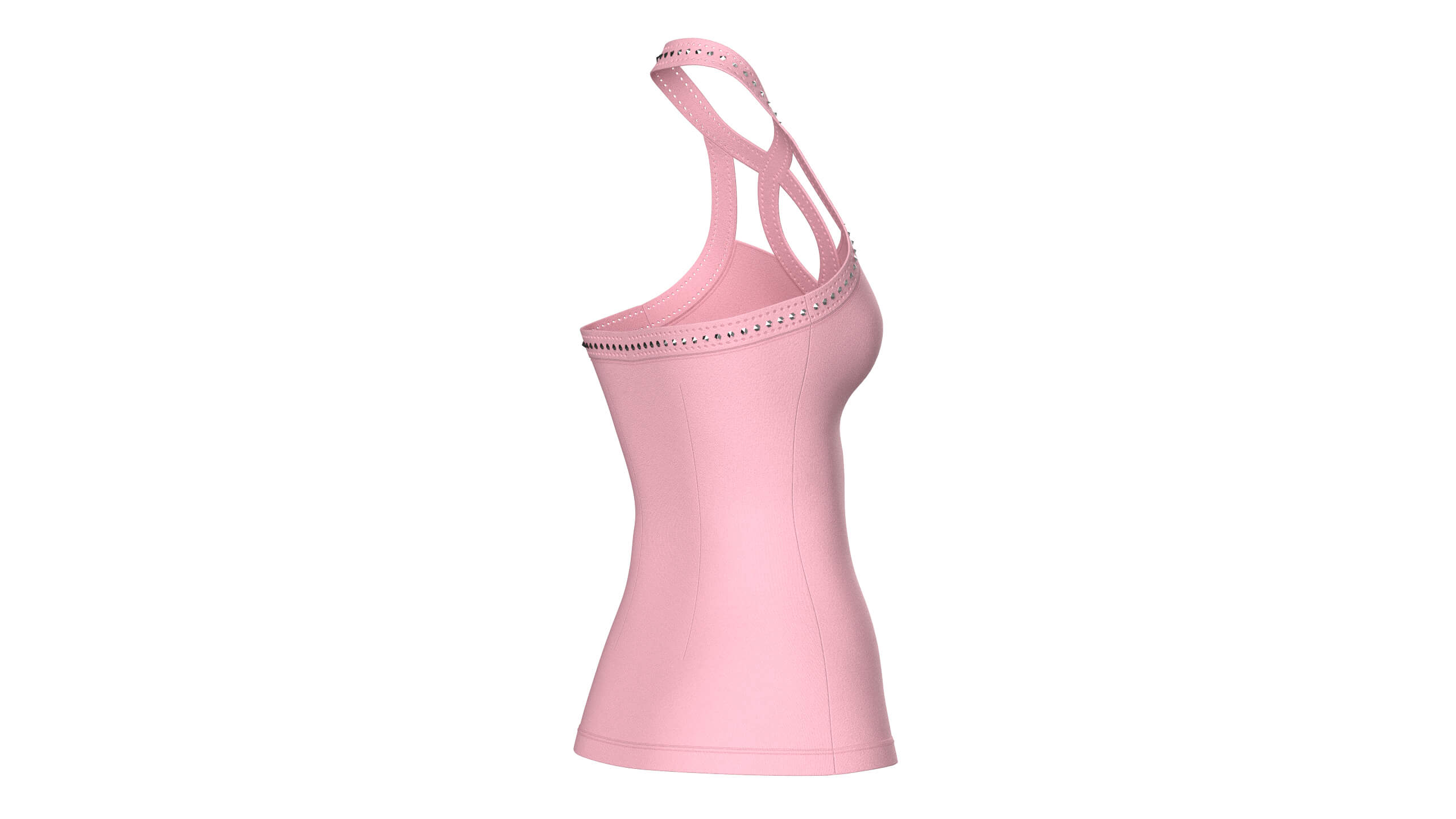 Girls Criss-Cross Neck Halter Tank Top 3D Model