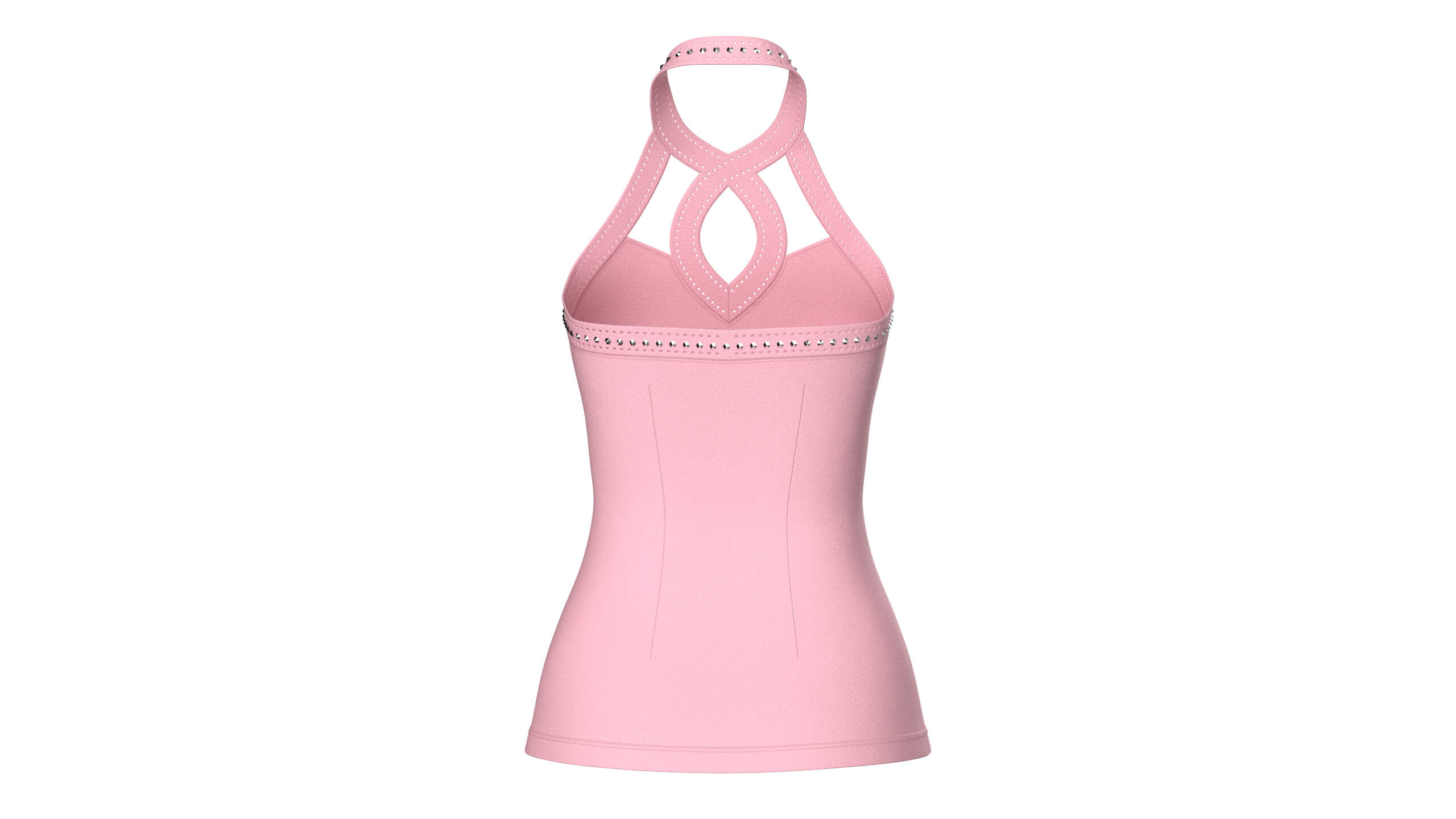 Girls Criss-Cross Neck Halter Tank Top 3D Model