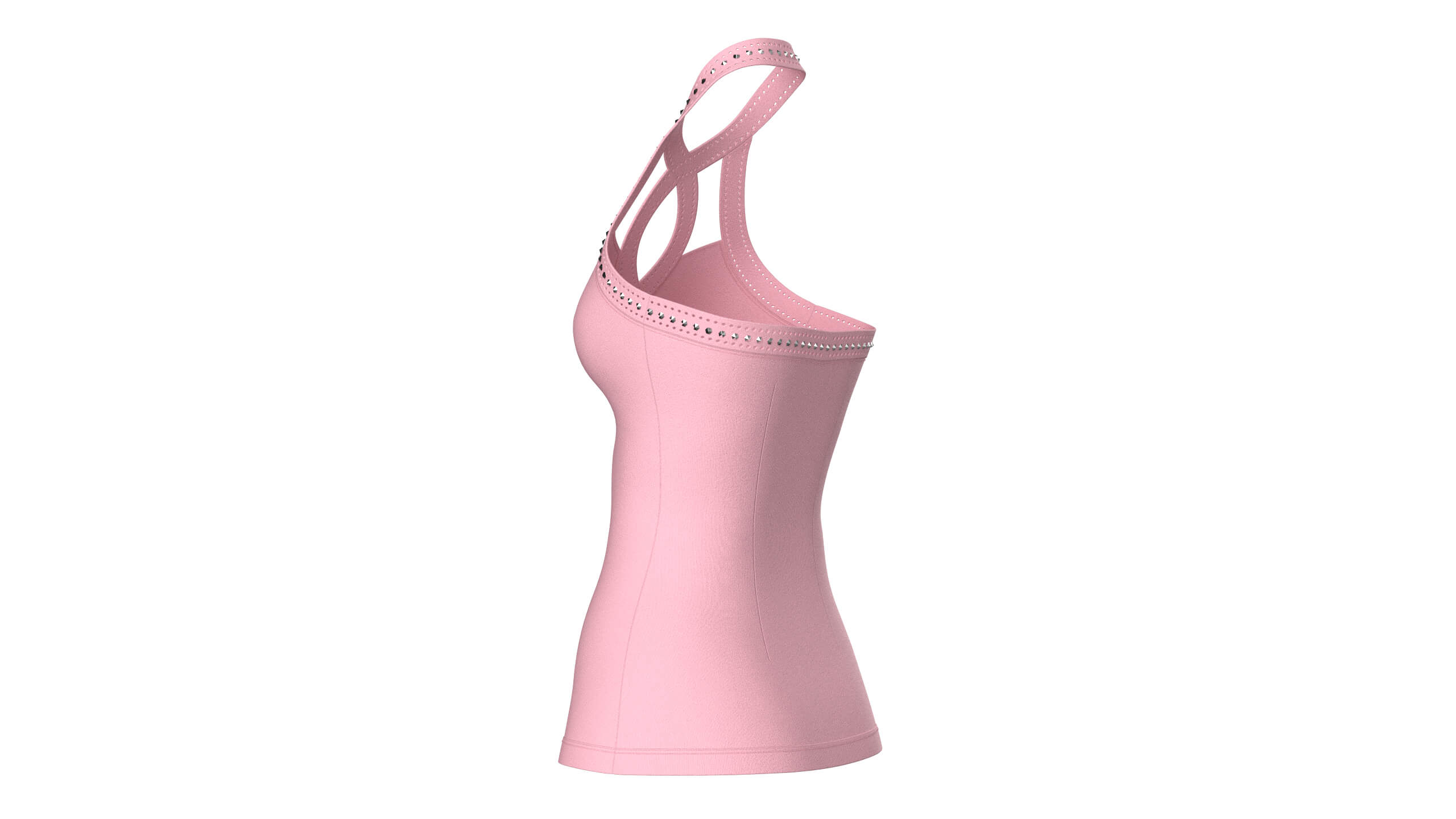 Girls Criss-Cross Neck Halter Tank Top 3D Model