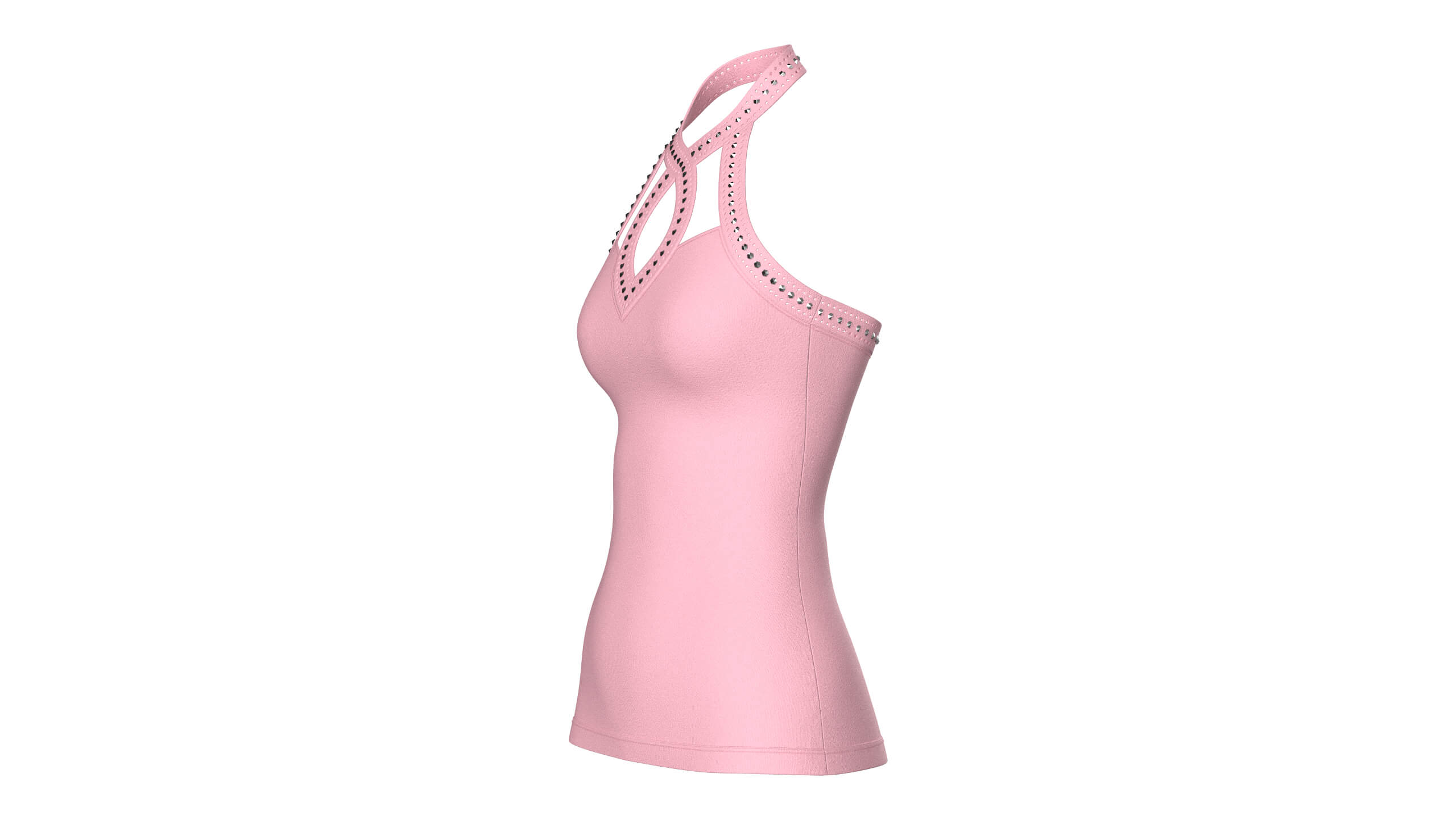 Girls Criss-Cross Neck Halter Tank Top 3D Model