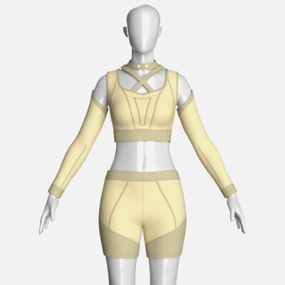 Girls Crop Top with Biker Shorts Outfit