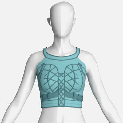 Girls Crop Top with Front Criss-Cross Lacing