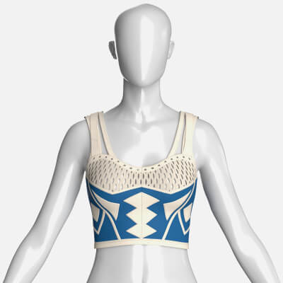 Girls Crop Top with Mesh Bust