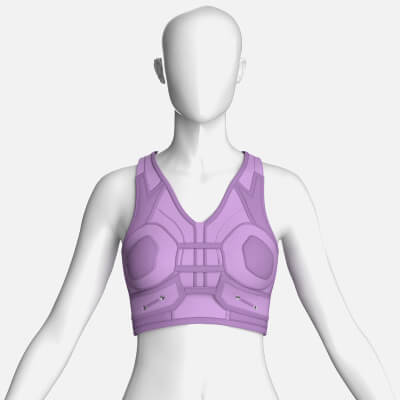 Girls Crop Top With Oval Bust Plates