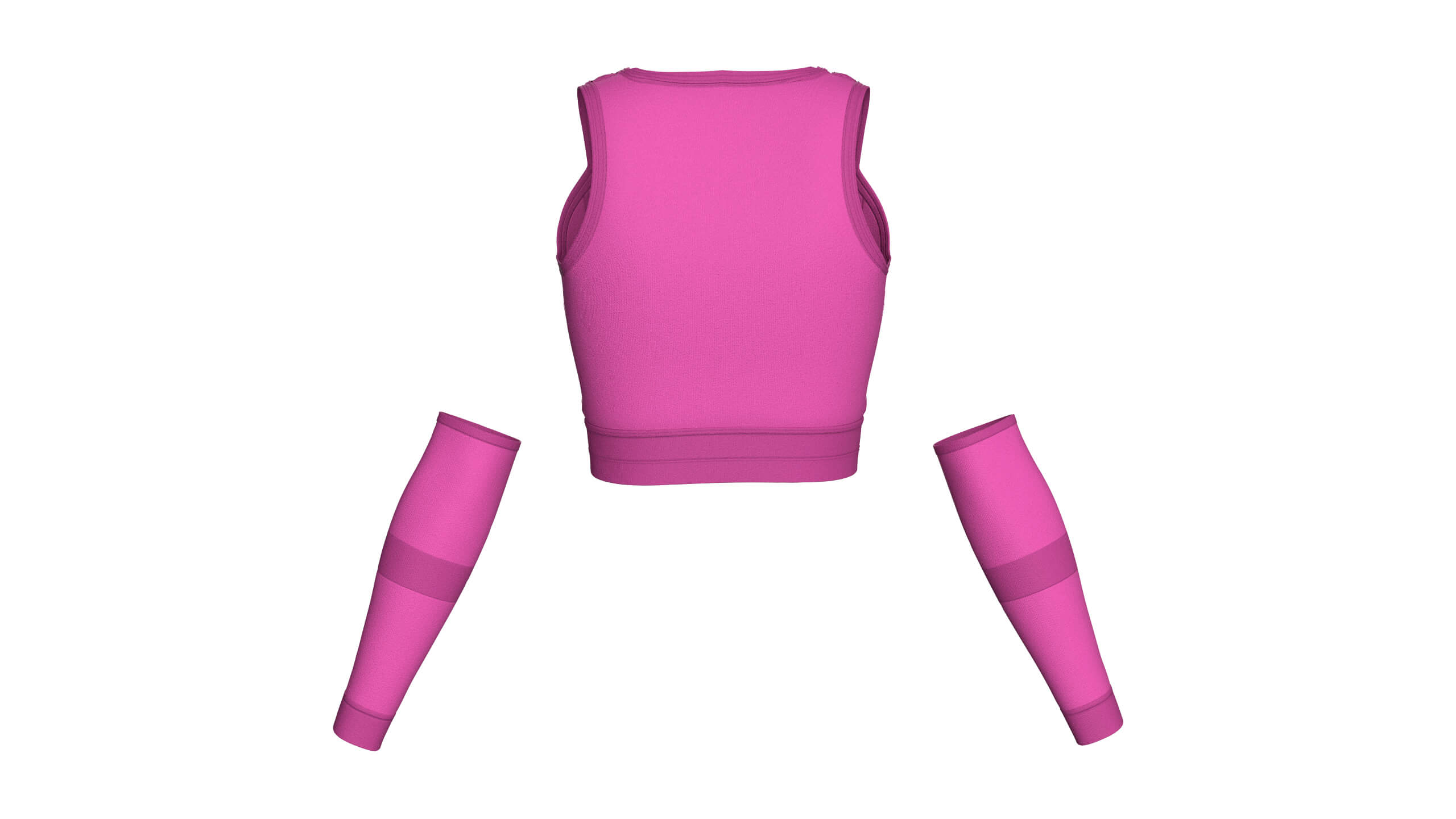 Girls Crop Top with Separate Sleeves 3D Model