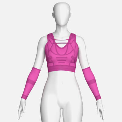 Girls Crop Top with Separate Sleeves