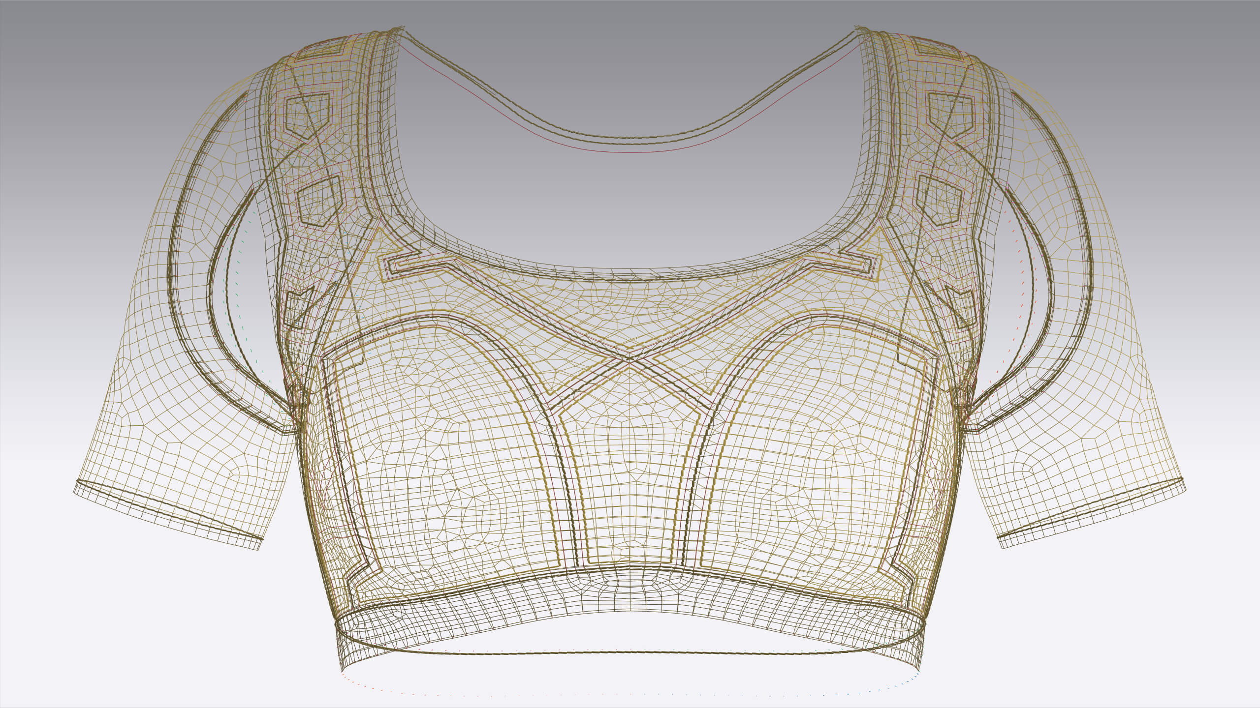 Girls Crop Top with Shoulder Cut-Outs 3D Model