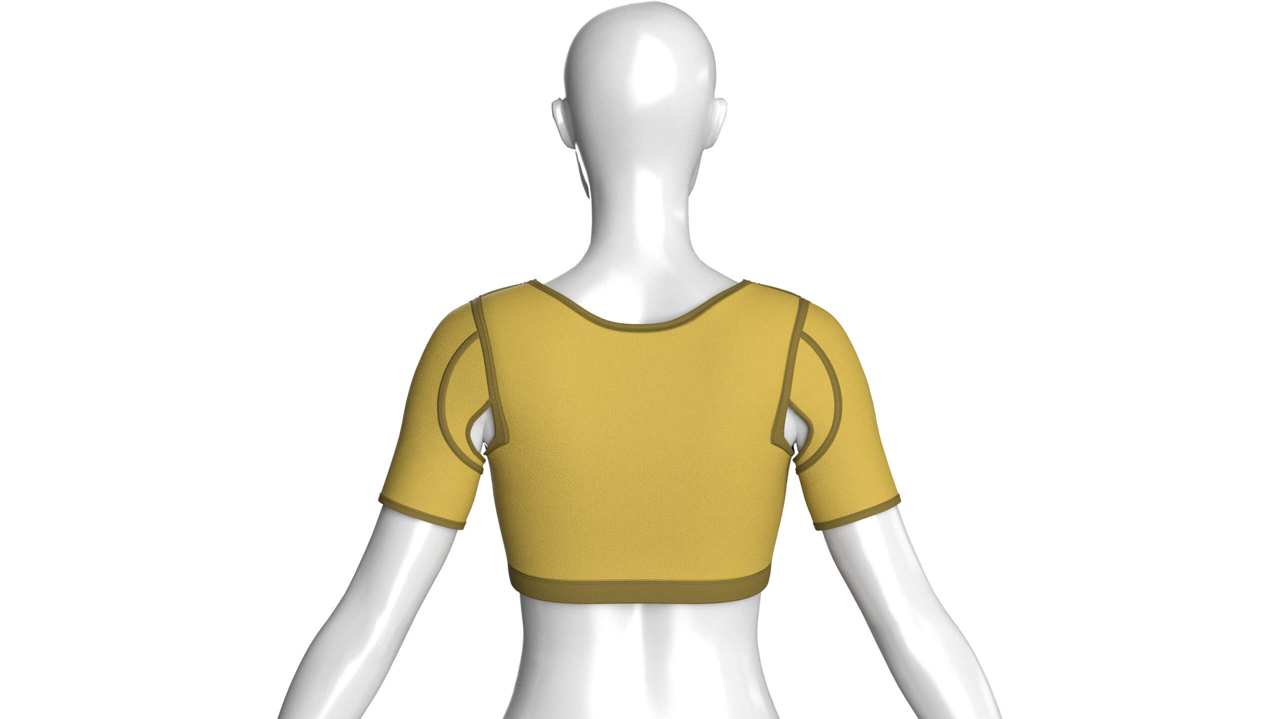Girls Crop Top with Shoulder Cut-Outs 3D Model