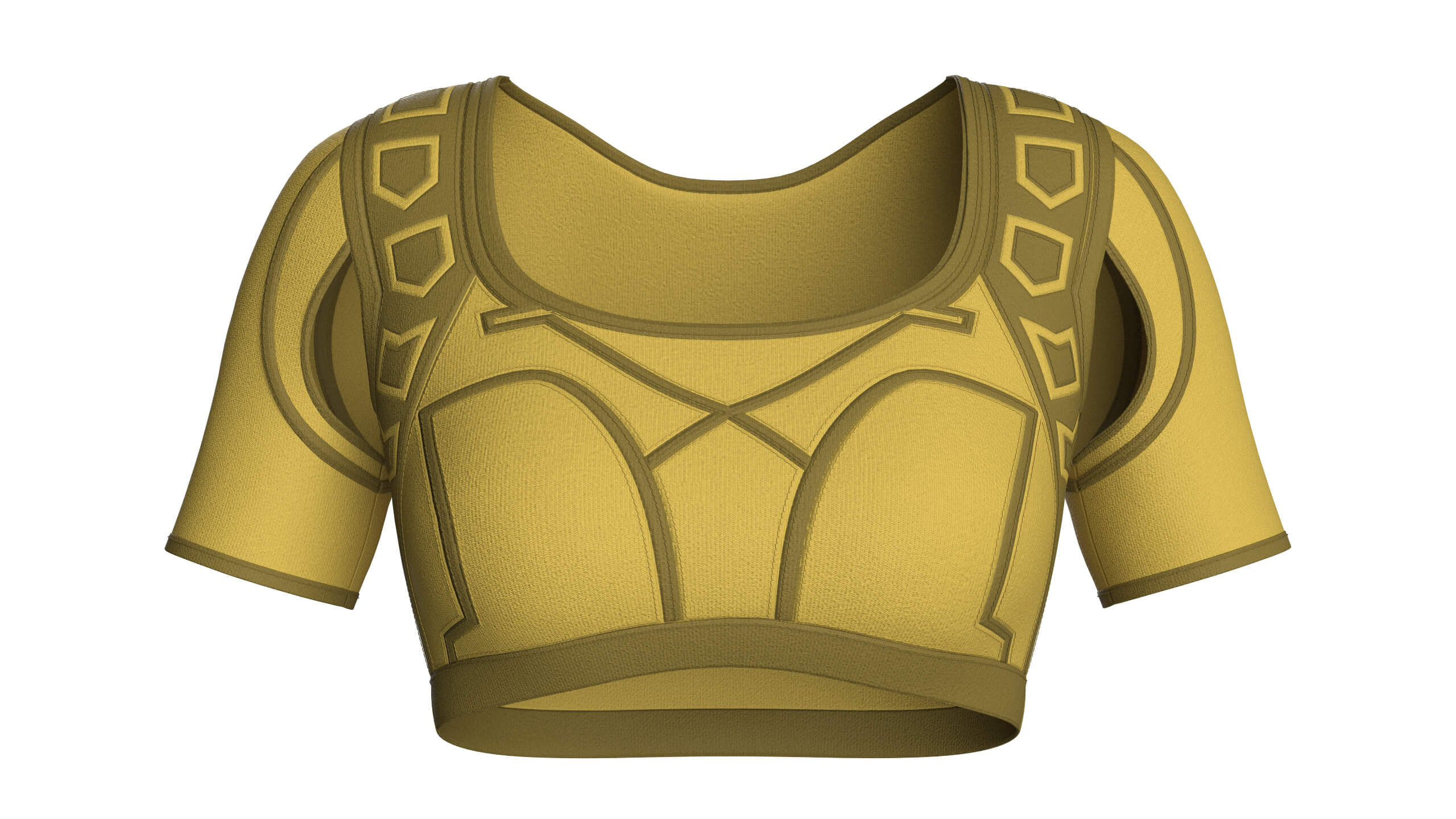 Girls Crop Top with Shoulder Cut-Outs 3D Model