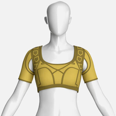 Girls Crop Top with Shoulder Cut-Outs