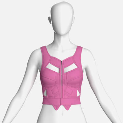 Girls Crop Vest Top with Lower Cutout