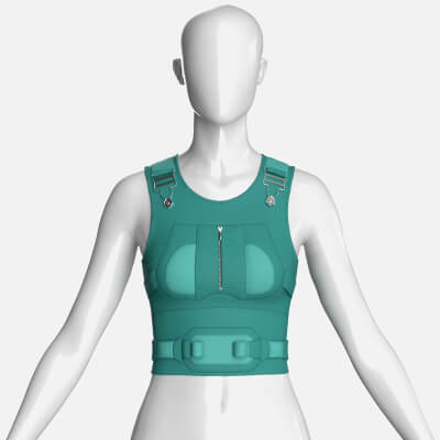 Girls Crop Vest with Front Center Zipper