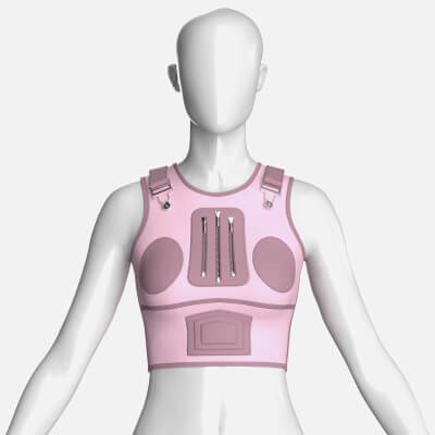 Girls Crop Vest with Triple Center Zippers