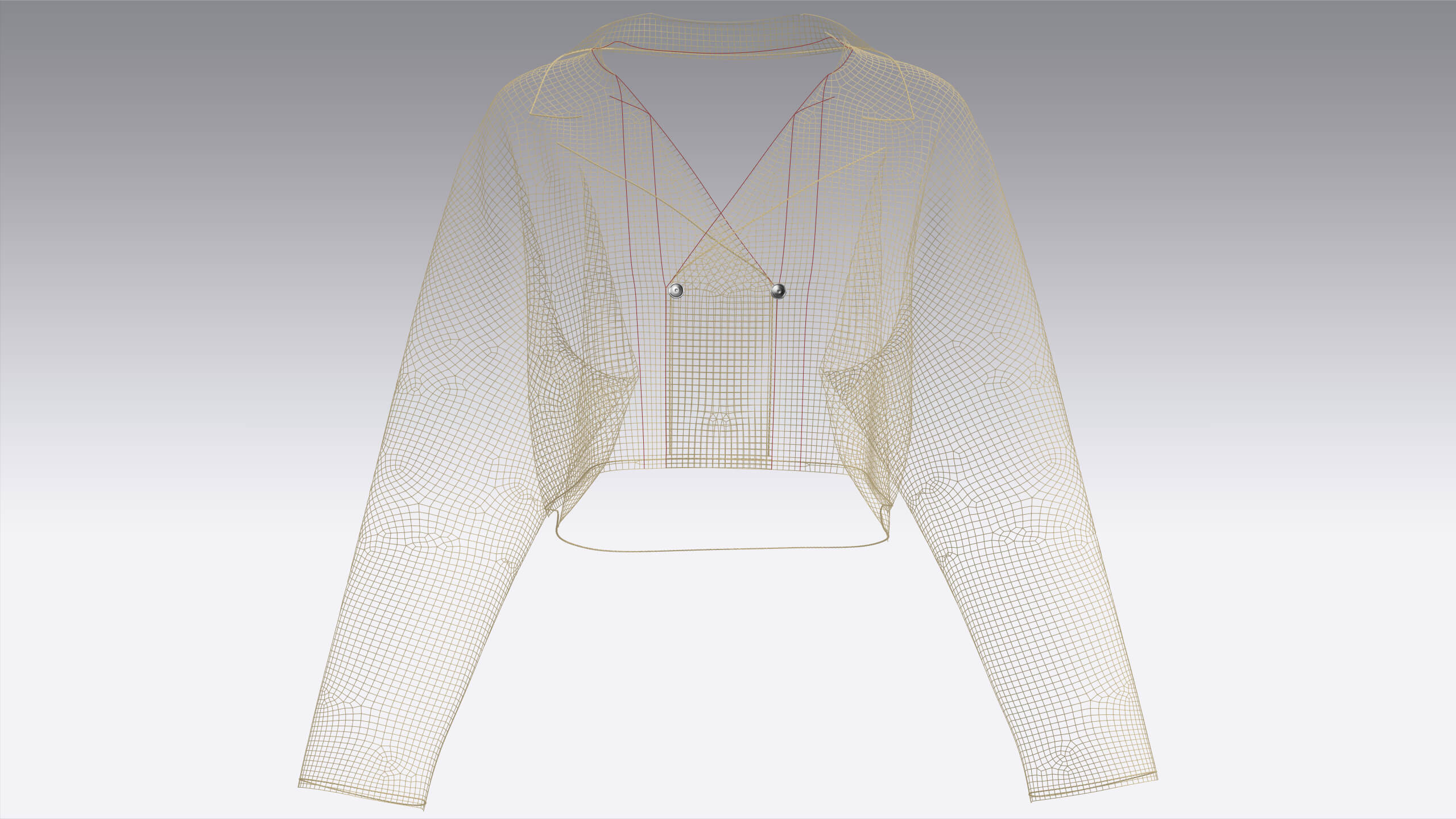 Girls Cropped Double-Breasted Blazer 3D Model