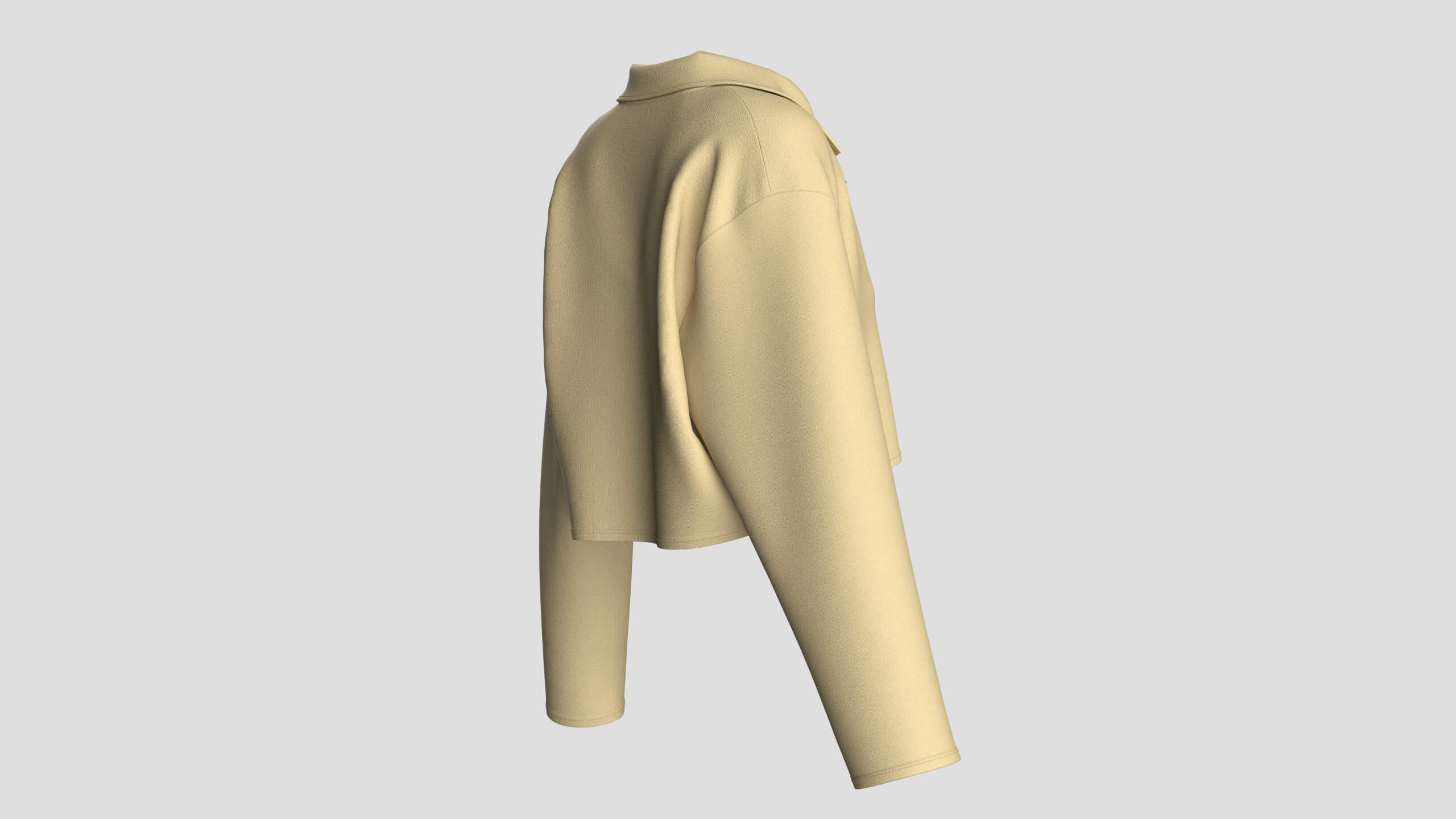 Girls Cropped Double-Breasted Blazer 3D Model