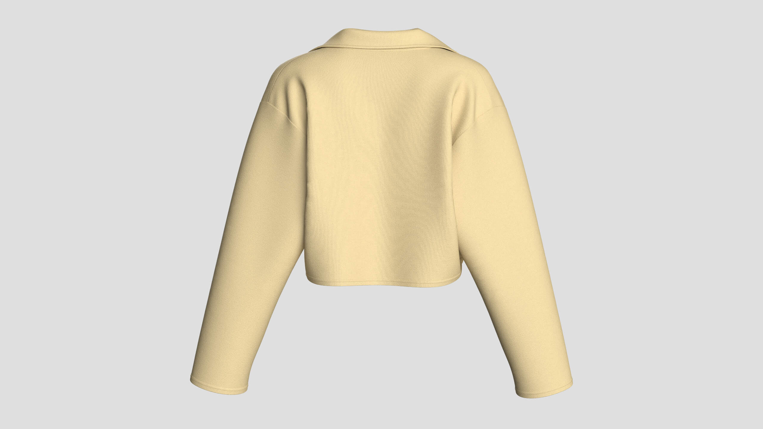 Girls Cropped Double-Breasted Blazer 3D Model